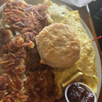 Country Cousin - Hazel Omelet with a side of perfect hash browns a biscuit and fresh applebutter. - American Near Me - Centralia, Washington Country Cousin - Hazel Omelet with a side of perfect hash browns a biscuit and fresh applebutter. - American Near Me - Centralia, Washington