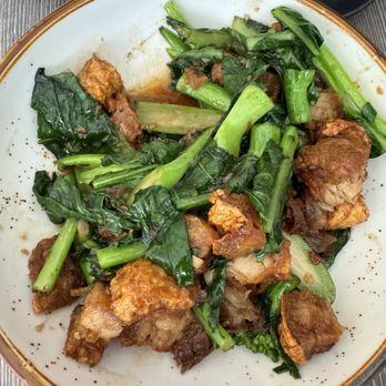 Thai Spice - Chinese broccoli and crispy pork - Thai Near Me - San Francisco, California Thai Spice - Chinese broccoli and crispy pork - Thai Near Me - San Francisco, California