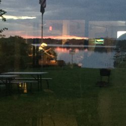 Old Glory American Legion Post 183 - Great sunsets on the lake. Window made a glare.