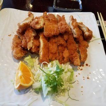 Sushi Raku - Chicken Katsu - ordered without the salad. Purple pen to the right of the chopsticks for size comparison ;) - Japanese Near Me - Concord, California