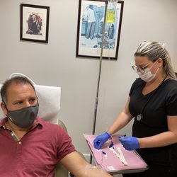 Silva's Ultra Wellness - Our Doctor getting his IV dripping