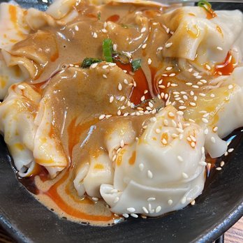 Dumpling Hours - Spicy won ton - next time I'll get without the sesame sauce, a little too heavy for me - Dim Sum Near Me - Walnut Creek, California Dumpling Hours - Spicy won ton - next time I'll get without the sesame sauce, a little too heavy for me - Dim Sum Near Me - Walnut Creek, California