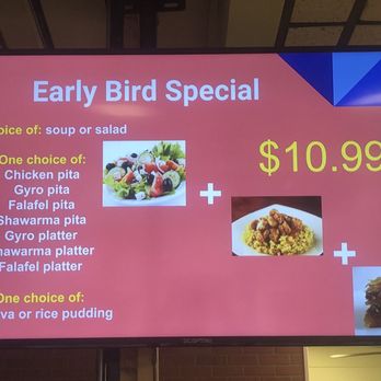Pita Kebob - Early bird. Lotsa food for $11 before 5pm - Mediterranean Near Me - Ruskin, Florida