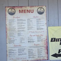 Darcy's Cafe - The menu that is outside the door