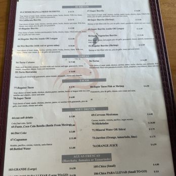 Flamingo's - Menu part two March 2026 - Mexican Near Me - San Jose, California