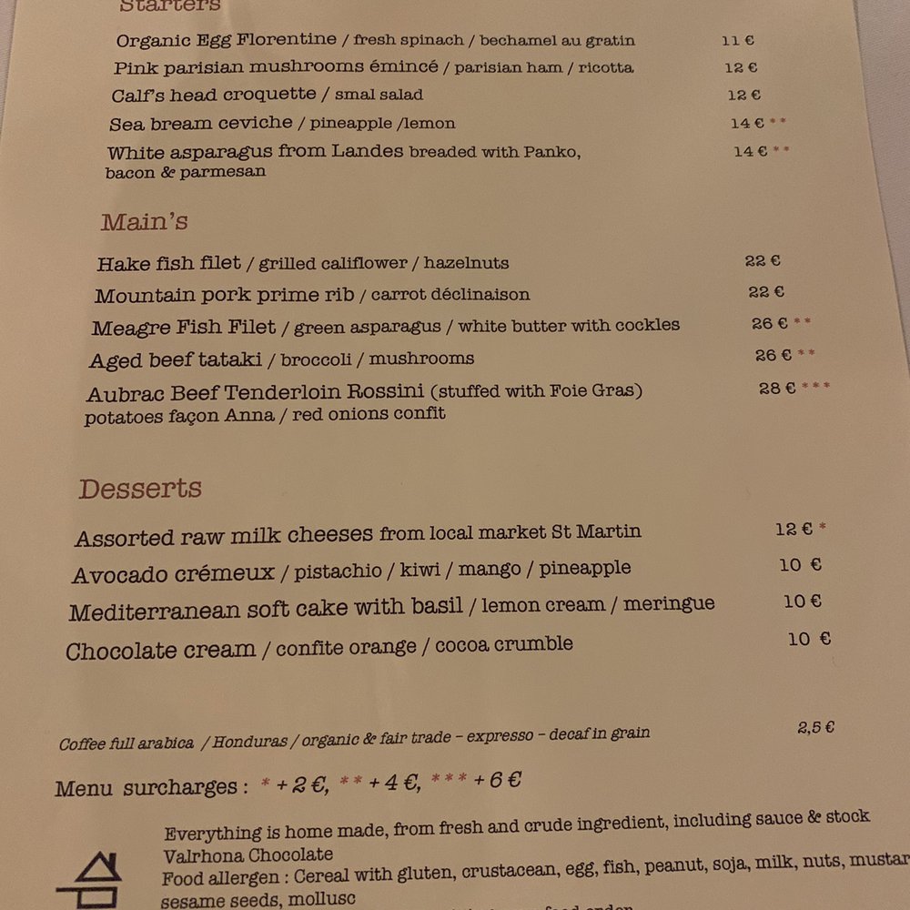 Chameleon - Menu - French Near Me - Paris, 75