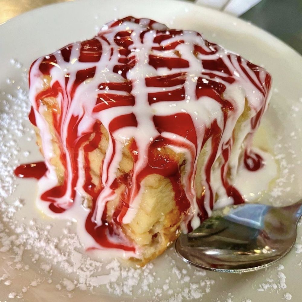 Wooden Pickle - White Chocolate Raspberry Bread Pudding (is OMG GOOD!!) - Pizza Near Me - Marion, Virginia Wooden Pickle - White Chocolate Raspberry Bread Pudding (is OMG GOOD!!) - Pizza Near Me - Marion, Virginia