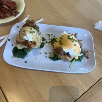 Ruby Sunshine Nashville - Eggs Cochon Benedict Chicken St. Charles Benedict - Breakfast & Brunch Near Me - Nashville, Tennessee