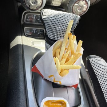 McDonald's - With the free McDonald's  app I received a free small fry and asked for hot mustard dipping sauce. I love their crispy fry's. - Burgers Near Me - Reeds Spring, Missouri