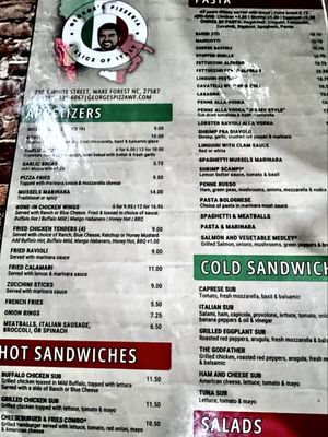 Menu photo 1 George’s Pizzeria Wake Forest, NC