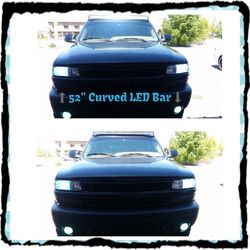 Blinding HID-LED - 2012 Chevy Tahoe 6K Kits on Lows & Fogs with 52" Curved LED Light Bar