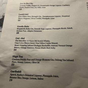 Bar 92 - Cocktail Menu - Cocktail Bars Near Me - New York, New York