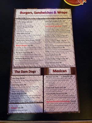 Menu photo 3 The Dam Grille Denver, CO
