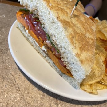 Wildflower - Roasted Sweet Potato Sandwich (fig jam, goat cheese, balsamic) - New American Near Me - Flagstaff, Arizona Wildflower - Roasted Sweet Potato Sandwich (fig jam, goat cheese, balsamic) - New American Near Me - Flagstaff, Arizona