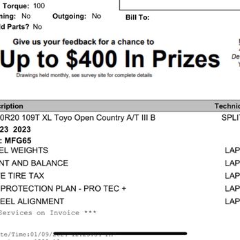Big O Tires - Receipt - Tires Near Me - Issaquah, Washington Big O Tires - Receipt - Tires Near Me - Issaquah, Washington