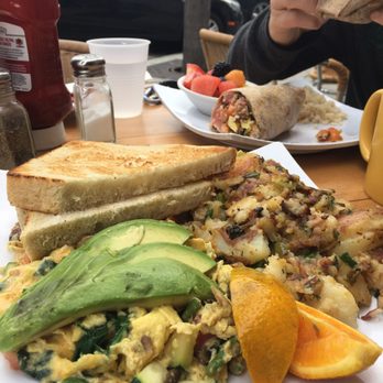 Honey's Bistro - California Scrambler with potatoes - Breakfast & Brunch Near Me - Encinitas, California Honey's Bistro - California Scrambler with potatoes - Breakfast & Brunch Near Me - Encinitas, California