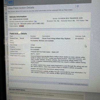 Rogers Dabbs Chevrolet - "Driver front Airbag inflator may rupture". "my result in injury or death to Vehicle occupants" - Car Dealers Near Me - Brandon, Mississippi Rogers Dabbs Chevrolet - "Driver front Airbag inflator may rupture". "my result in injury or death to Vehicle occupants" - Car Dealers Near Me - Brandon, Mississippi