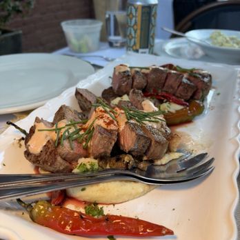 Mulvaney's B & L - 1855 Ranch Grilled New York Steak with Sauce Choron Horseradish - New American Near Me - Sacramento, California Mulvaney's B & L - 1855 Ranch Grilled New York Steak with Sauce Choron Horseradish - New American Near Me - Sacramento, California