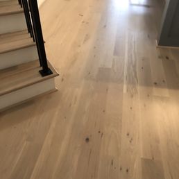 New sanded stained floor in country white/weathered grey matte finish