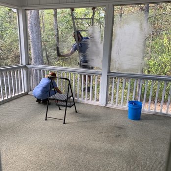 Call Chris - Chris hard at work on my screens - Window Washing Near Me