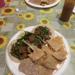Tacos Al Pastor and Lengua plates