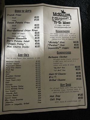 Menu photo 8 McNally’s Outpost Kernville, CA Menu photo 8 McNally’s Outpost Kernville, CA