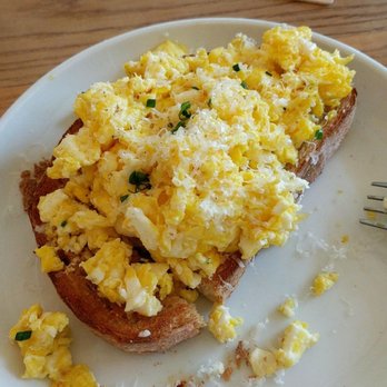 KIT Coffee - Yummy fluffy eggs with clives on sourdough toast - Coffee & Tea Near Me - Newport Beach, California