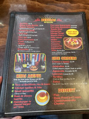 Menu photo 4 Fiesta Mexicana Reno, NV