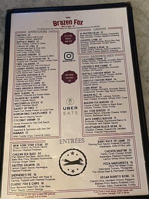 Menu photo 8 Brazen Fox White Plains, NY
