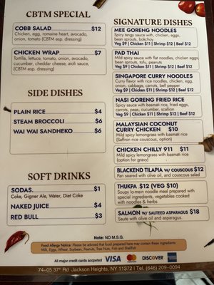 Menu photo 2 Chef CBTM Bistro Jackson Heights, NY
