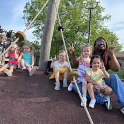 St Gabriel Preschool - our students love to explore our unique playground called, "The Play Park" which was developed by Bernheim Forest.