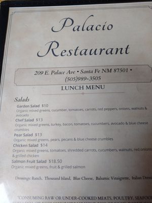 Menu photo 8 Palacio Cafe Santa Fe, NM Menu photo 8 Palacio Cafe Santa Fe, NM