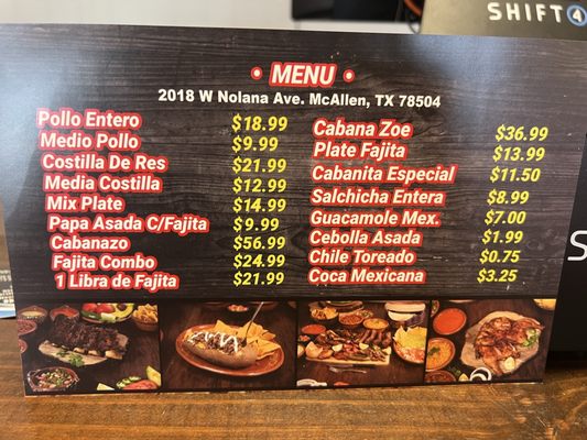 Menu photo 3 La Cabana Pollos Asados McAllen, TX Menu photo 3 La Cabana Pollos Asados McAllen, TX