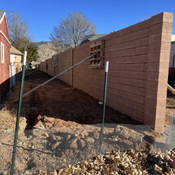 Alpha Home Builders - 8 ft tall privacy wall. Job location Diamond valley Utah