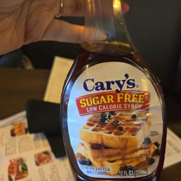 Only sugar free syrup on the table Only sugar free syrup on the table