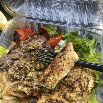Roni's - Grilled chicken salad with side steak . Fantastic ! - American Near Me - Beverly Hills, California Roni's - Grilled chicken salad with side steak . Fantastic ! - American Near Me - Beverly Hills, California