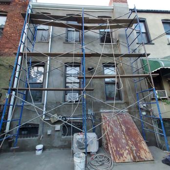 Hi Tech Contracting & Restoration - Back wall - Scaffolding - Roofing Near Me - Brooklyn, New York Hi Tech Contracting & Restoration - Back wall - Scaffolding - Roofing Near Me - Brooklyn, New York