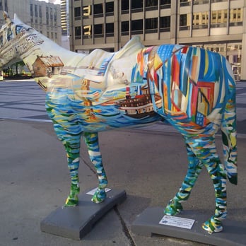 Pioneer Court - No Marilyn Monroe statue, but there was a colorful horse.  :) - Landmarks & Historical Buildings Near Me - Chicago, Illinois