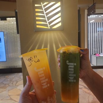Junbi - Waikiki - POG refresher with lychee & aloe and the POG Matcha Fresca with aloe. - Coffee & Tea Near Me - Honolulu, Hawaii Junbi - Waikiki - POG refresher with lychee & aloe and the POG Matcha Fresca with aloe. - Coffee & Tea Near Me - Honolulu, Hawaii