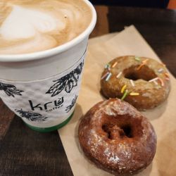 Kru Coffee - Nutella Latte with Matcha and Chocolate Donuts