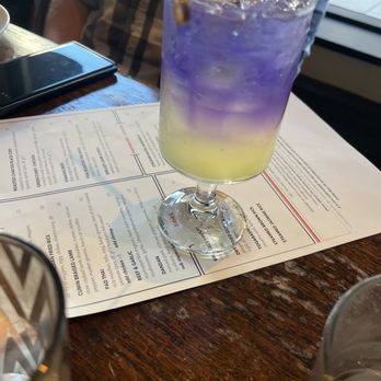 E&O Kitchen and Bar - Pea flower cocktail - Asian Fusion Near Me - San Francisco, California