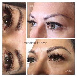 Aesthetics by Amy - Microblading to soften the edges of old, faded, angular tattooed brows.