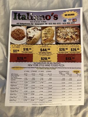 Menu photo 1 Italiano’s Kingsport, TN Menu photo 1 Italiano’s Kingsport, TN
