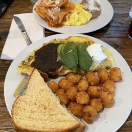 Chilaquiles and Spicy & Hot Omlette