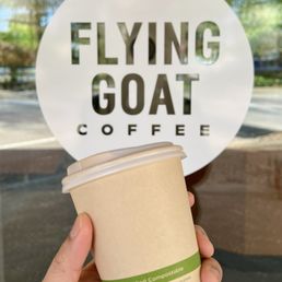 Exterior outside entrance of Flying Goat Coffee - Soy latte - Healdsburg, California Exterior outside entrance of Flying Goat Coffee - Soy latte - Healdsburg, California