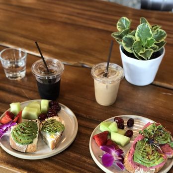 Bellden Cafe - L: Minted Cold Brew and Avocado Toast R: iced caramel stand still and pink avo toast - Coffee & Tea Near Me - Bellevue, Washington Bellden Cafe - L: Minted Cold Brew and Avocado Toast R: iced caramel stand still and pink avo toast - Coffee & Tea Near Me - Bellevue, Washington
