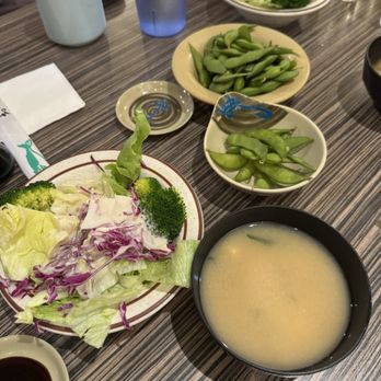 Sushi Tomi - Salad, edamame, and miso soup - Sushi Bars Near Me - Mountain View, California