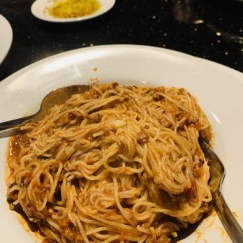 Trattoria D' Anna - Bolognese sauce and we ask for angle hair pasta. - Italian Near Me - Dunedin, Florida Trattoria D' Anna - Bolognese sauce and we ask for angle hair pasta. - Italian Near Me - Dunedin, Florida