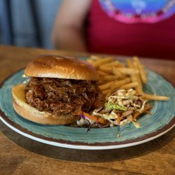 Joey's Kitchen Napili - Kalua pork sandwich with fries