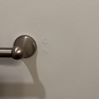 Summit Homes - Drywall repair from hanging towel bar crooked! Sticks out like a sore thumb! - Real Estate Services Near Me - Lees Summit, Missouri Summit Homes - Drywall repair from hanging towel bar crooked! Sticks out like a sore thumb! - Real Estate Services Near Me - Lees Summit, Missouri